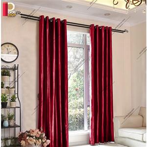 پرده پانچی ساتن براق زرشکی