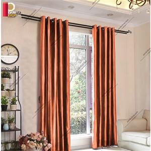 پرده پانچی ساتن براق نارنجی روشن