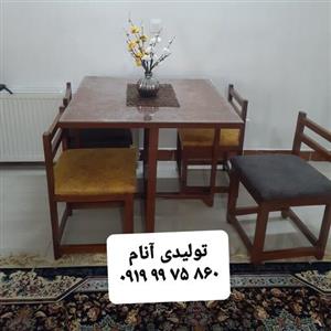 میز غذاخوری کمجا با رنگبندی و کیفیت چوب بالا  4 نفره