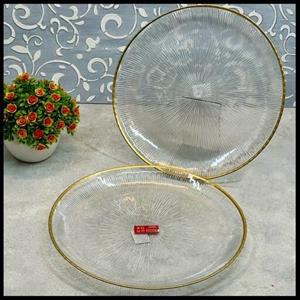 دیس گرد مدل سولو لب طلا پذیرایی برند نوری تازه بسته 2 عددی