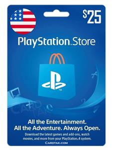 گیفت کارت 25 دلاری آمریکا PlayStation 25 $ Gift Card 