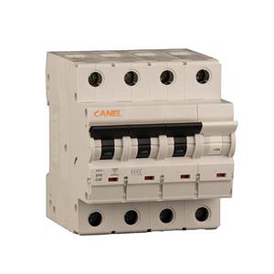 کلید مینیاتوری 10 آمپر سه پل + نول AC کانل کد C10-6KA-3P+N