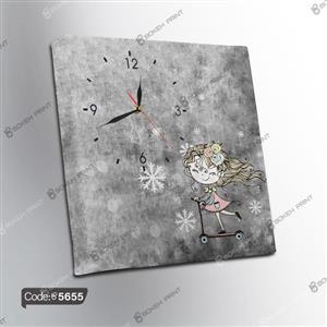 ساعت چاپی طرح دختر اسکیت سوار کد 5655