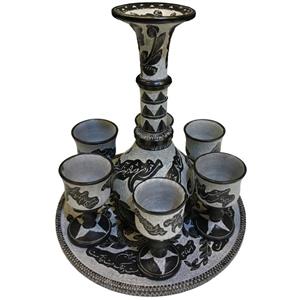 ست تنگ و جام سنگی طرح خطی کد 0229