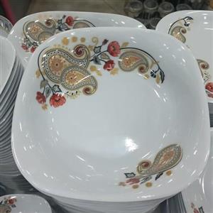 کاسه سالاد(آش) بزرگ ملامین مربع  طرح ترمه مارک اصلی شیرکوه یزد دارای استاندارد جنس درجه یک تعداد یک عددی سایز 22.5