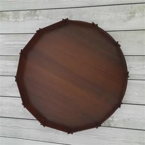 سینی چوبی فینگرفود دایره به سایز قطر 40 سانت رنگ گردویی