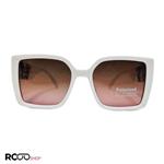 عینک آفتابی پلاریزه زنانه با دسته طرح دار و فریم سفید رنگ DIOR مدل P6818