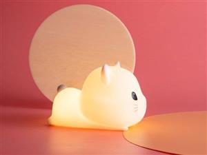 چراغ خواب فانتزی رومیزی قابل شارژ Silica gel night light cute cat 