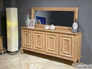 آینه کنسول چوبی نئوکلاسیک سندبلاست CN195