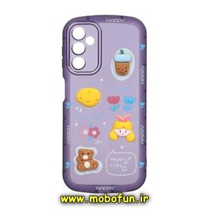 قاب گوشی Galaxy A14 4G - Galaxy A14 5G سامسونگ طرح ژله ای شفاف بالشتی سه بعدی عروسکی محافظ لنز دار بنفش کد 189