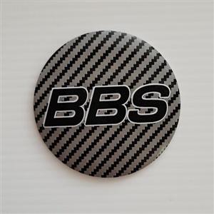 آرم وسط رینگ چرخ ماشین طر ح BBS کربن درشت نوشته مشکی(مناسب همه رینگهای اسپرت با دهنه سایز 030)