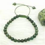 دستبند سنگ یشم سبز طبیعی GREEN JADEITE سایز 6 دور مچ 17 . بسیار کمیاب و خاص