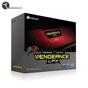 رم کامپیوتر کورسیر مدل Vengeance LPX 4266MHZ DDR4 ظرفیت 16 گیگابایت همراه با فن Corsair VENGEANCE LPX 16 GB DDR4 DRAM 4266MHz with fan