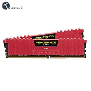 رم کامپیوتر کورسیر مدل Vengeance LPX 4266MHZ DDR4 ظرفیت 16 گیگابایت همراه با فن Corsair VENGEANCE LPX 16 GB DDR4 DRAM 4266MHz with fan