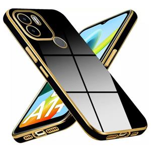 قاب گوشی Xiaomi Redmi A1 Plus شیائومی طرح مای کیس گلد لاین دور طلایی محافظ لنز دار مشکی کد 17