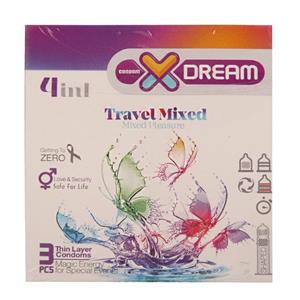 کاندوم لذت های گوناگون ایکس دریم XDREAM TRAVEL MIXED بسته 3 عددی 