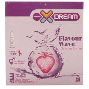 کاندوم ایکسدریم مدل میوه ای Flavour Wave بسته 3 عددی