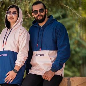 هودی مردانه D111 برساد رنگ سرمه ای-صورتی سایز M