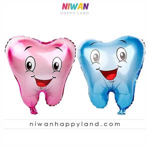 بادکنک فویلی دندان گرد صورتی