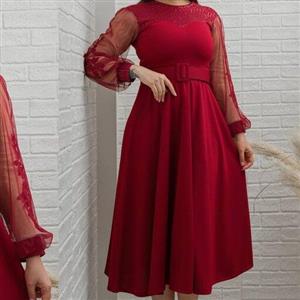 تونیک مجلسی شاهپری جنس کرپ کش و پولک و تور سایزبندی 36 تا 50