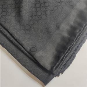روسری نخی ژاکارد دور دست دوز حسنا مشکی طرح دار