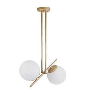 لوستر کریستالی - لوستر مدرن  دو شعله سقفی  طرح حبابی