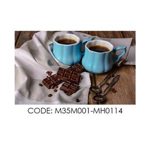 پادری آشپزخانه مدل دو فنجان قهوه فیروزه ای