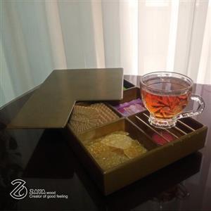 جعبه چای و دمنوش ساخته شده از چوب راش قابل ارائه در سایزها و طرح های مختلف