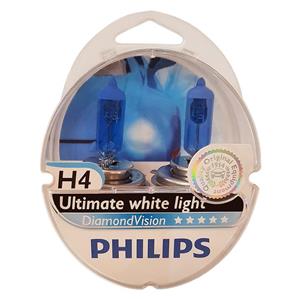 لامپ خودرو هالوژن H4 فیلیپس مدل L 1009 دایموند ویژن بسته 2 عددی philips 
