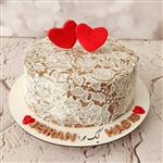 کیک گیپور خوراکی کیک سالگرد ازدواج  کیک نامزدی بله برون عقد کیک تولد خامه ای با گیپور خوراکی وفیلینگ موز گردو کیک شکلاتی