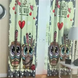 پرده اتاق کودک دختر ونه و پسرونه طرح دو جغد سرخ پوستی