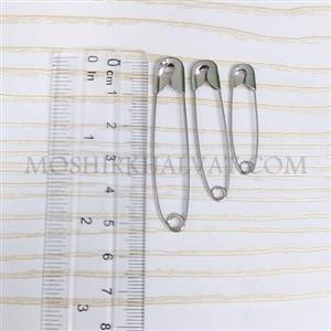 سنجاق قفلی نقره ای 12 عددی در سایز های 2 یا 3 یا 4 بسته 12 عددی