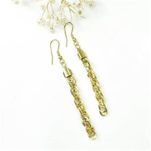 گوشواره  آویز  استیل  زنجیری  طرح طلا  کد 6375