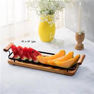 سینی چوبی بزرگ با حفاظ فلزی کد 11065