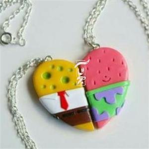 ست گردنبند دوستی دوعددی باب اسفنجی و پاتریک خمیری ترند کیوت دخترانه ضد حساسیت