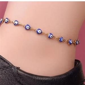 پابند چشم نظر رنگ ثابت درجه یک استیل رنگ ثابت ، ضد حساسیت اندازه پابند 21 به زنجیر اضافه 5 سانت  جمعا 26 ارسال رایگان