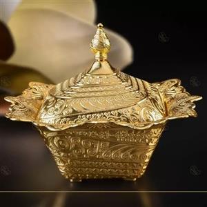 قندان مربع متوسط زارا گیفت ترکیه در دو رنگ طلایی و نقره ای 