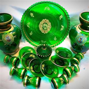 سرویس چایخوری کامل مناسب دکور  استکان و نعلبکی و سینی و قندون