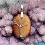 گردنبند سنگ دلربا اکلیلی کهکشان ستاره نماد درخت زندگی (گلدستون) Goldstone