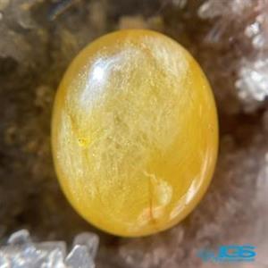 نگین یاقوت زرد برمه جواهر اصل با فاکتور تراش داملر Ruby yellow کد  ir 383