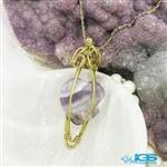 گردنبند سنگ آمیتیست برزیل  با زنجیر AMETHYST کد  ir 420