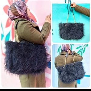 کیف دوشی زنانه شنل خز دار