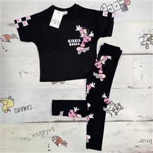 ست تیشرت شلوار میکی دخترانه ZARA  کد435
