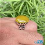 انگشتر عقیق زرد نقره رکاب دست ساز مردانه نفیس Agate  کد  ir 840