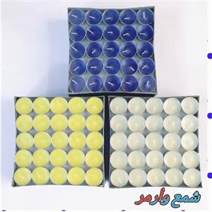 شمع وارمر رنگی جعبه  100 عددی  رنگ های قرمز ، ابی ، زرد ، بنفش ، مشکی