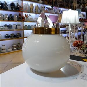 گلدان شیشه ای توپی رنگ سفید