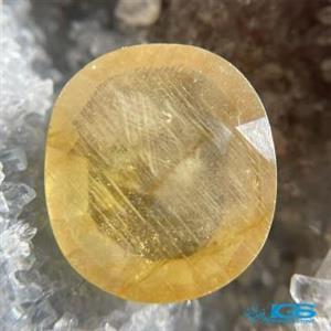 نگین یاقوت زرد برمه جواهر تراش اوال اصل با فاکتور Ruby yellow  کد ir 1006