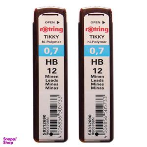 نوک مداد نوکی 0.7 میلی متری روترینگ مدل hi-polymer بسته 2 عددی