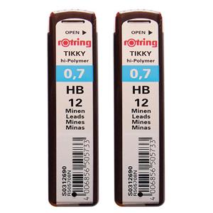 نوک مداد نوکی 0.7 میلی متری روترینگ مدل hi-polymer بسته 2 عددی