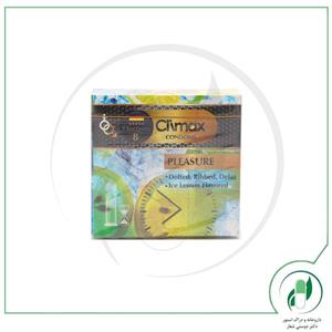 کاندوم خاردار و شیاردار لیمویی شماره 8 کلایمکس مدل Pleasure بسته 3 عددی